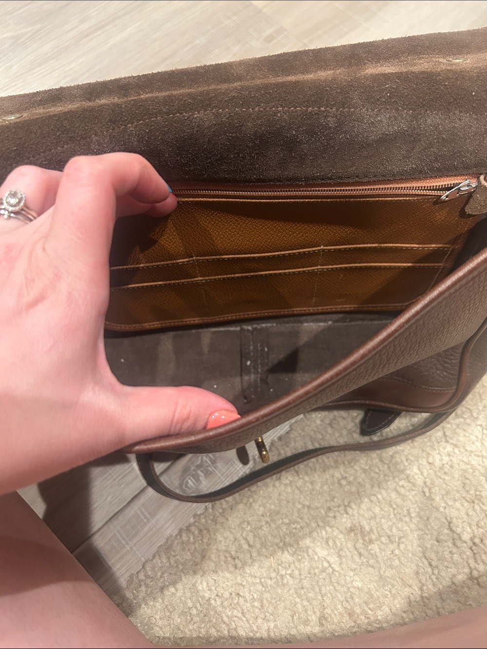 Vintage Dark Brown Leather Dooney & Bourke Crossbody Satchel - Picture 15 of 15